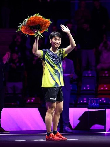 WTT 사무국 주최 은퇴식에 나선 이상수 (출처=연합뉴스)