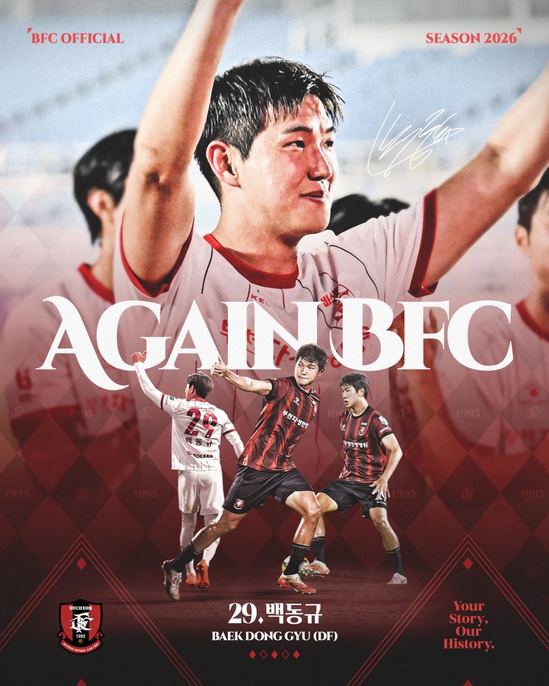 [서울=뉴시스] 프로축구 K리그1 부천FC1995, 수비수 백동규와 계약 연장. (사진=부천FC1995 제공) *재판매 및 DB 금지