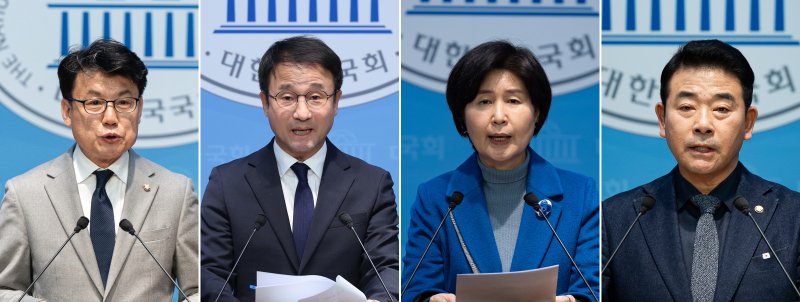 진성준 더불어민주당 의원이 31일 서울 여의도 국회 소통관에서 원내대표 선거 출마 기자회견을 하고 있다. 2026.1.4/뉴스1 ⓒ News1 신웅수 기자