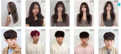 업체 홈페이지에 등록된 판매용 AI 헤어 모델 사진 (출처=연합뉴스)