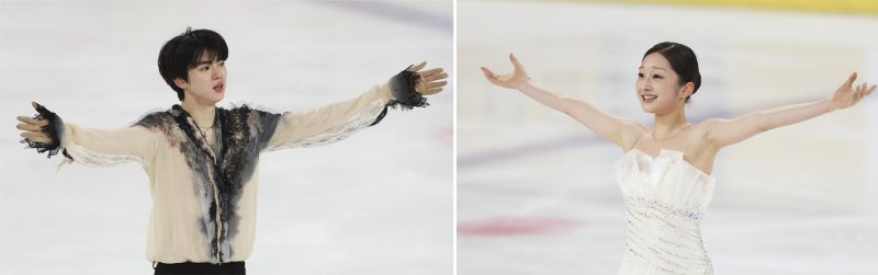 [서울=뉴시스] 김근수 기자 = 피겨스케이팅 선수 차준환(서울시청)과 신지아(세화여고)가 4일 서울 양천구 목동 아이스링크에서 열린 제80회 전국남녀 피겨스케이팅 종합선수권대회에서 남녀 시니어 프리스케이팅에서 연기를 마치고 기뻐하고 있다. 2026.01.04. ks@newsis.com