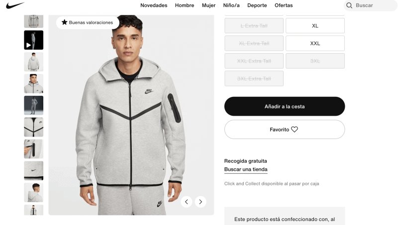 [서울=뉴시스] 마두로가 입은 것으로 추정되는 나이키 트레이닝 복이 일부 품절된 모습이다. (사진출처: 나이키 스페인 공식 홈페이지 캡쳐)2026.1.5