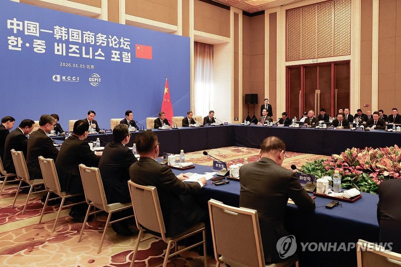 한·중 비즈니스 포럼 발언 (출처=연합뉴스)