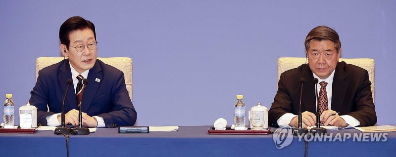 한·중 비즈니스 포럼, 발언하는 이재명 대통령 (출처=연합뉴스)