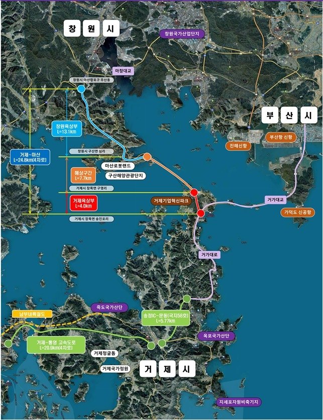 거제∼마산 국도 5호선 노선도 (출처=연합뉴스)