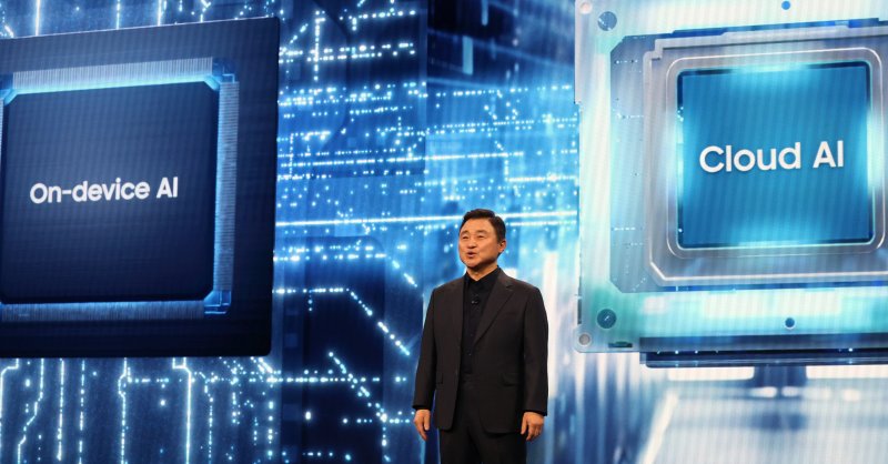 노태문 삼성전자 대표이사 사장이 4일(현지시간) 미국 라스베이거스 윈 호텔에서 열린 CES 2026 '더 퍼스트룩' 프레스 컨퍼런스에서 연설을 하고 있다. 2026.1.5/뉴스1 ⓒ News1 황기선 기자