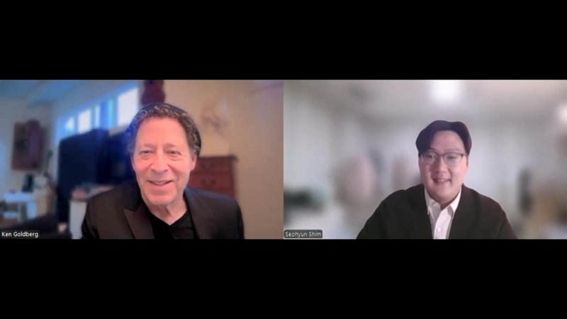 지난달 23일 켄 골드버그 UC버클리 산업공학과 교수 겸 AI 연구소 위원장(64)이 뉴스1과 화상 통화로 인터뷰를 진행하고 있다. 2025.12.23/뉴스1 ⓒ News1 심서현 기자