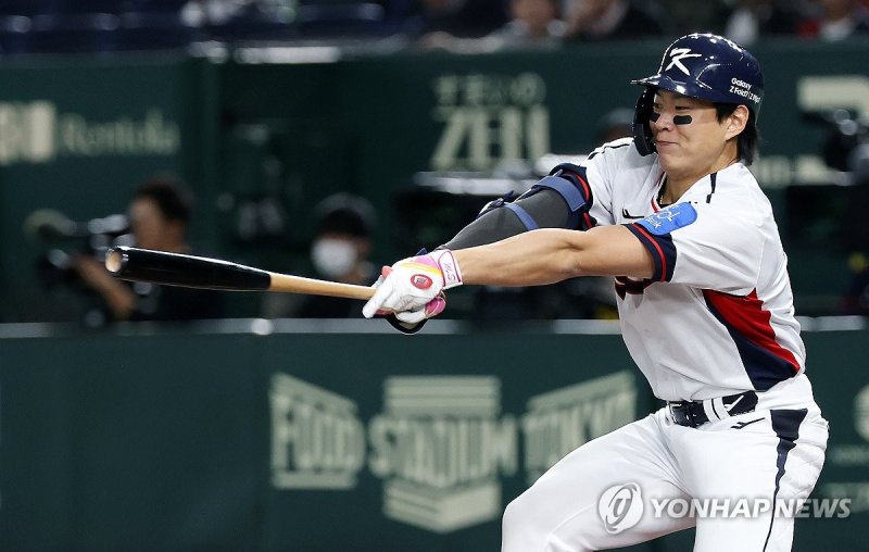 '선취 2타점 적시타' 송성문의 물오른 타격감 (출처=연합뉴스)