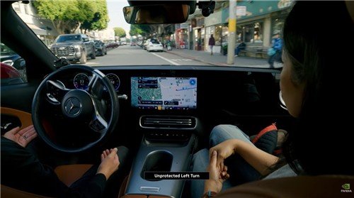 엔비디아가 유튜브에 공개한 알파마요 적용 벤츠 CLA 주행 장면 (출처=연합뉴스)