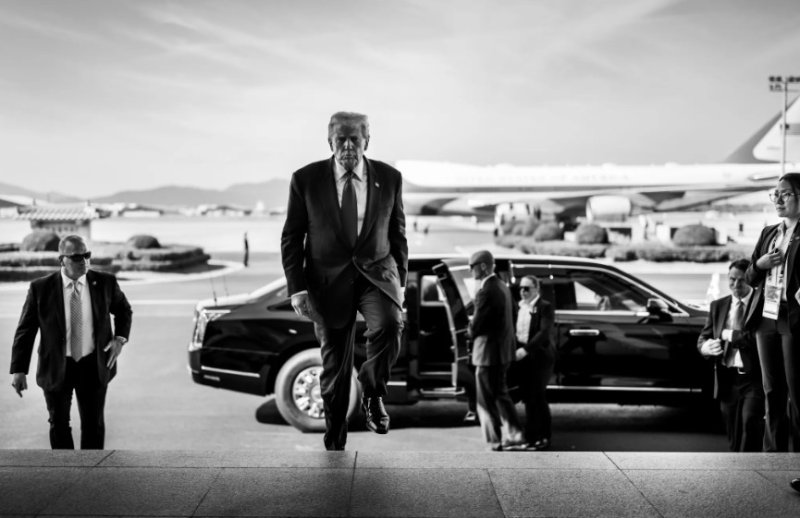 미중정상회담이 열린 지난해 10월 30일 김해공항에서의 트럼프 대통령 (출처=연합뉴스)