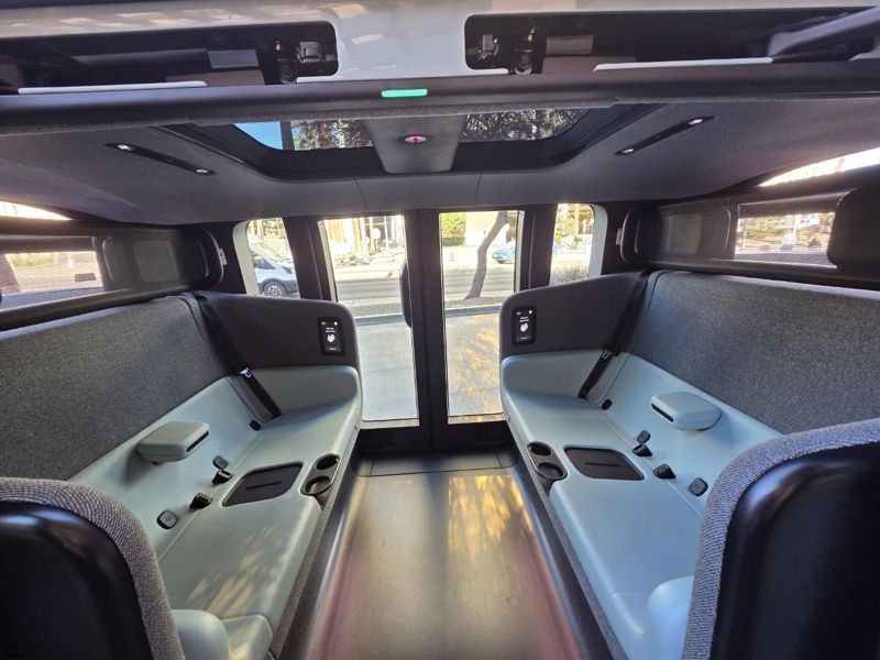 아마존의 로보택시 '죽스(ZOOX)'의 내부 모습. 사진=김학재기자