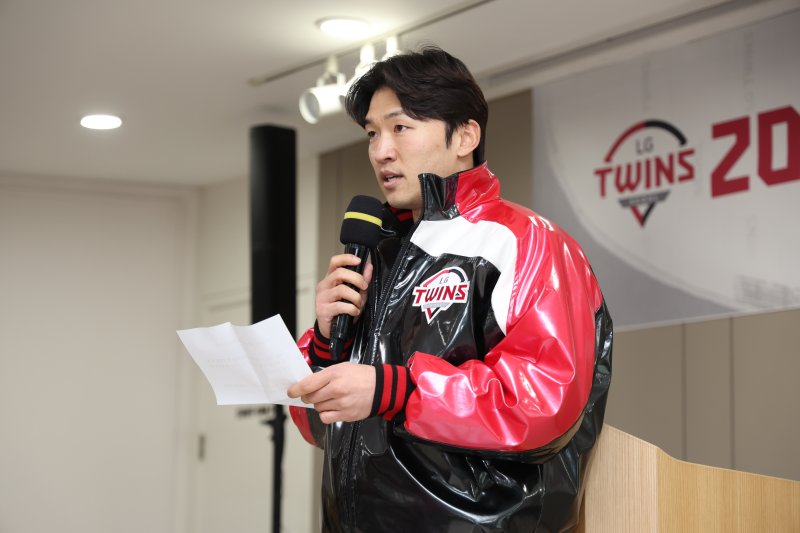 LG 트윈스가 6일 서울 잠실구장에서 2026 신년인사회를 진행했다. 사진은 주장 박해민. (LG 트윈스 제공)