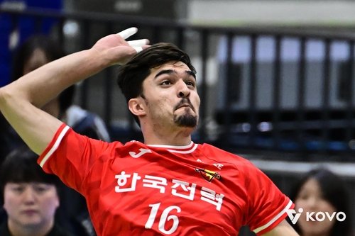 공격하는 한국전력의 무사웰 칸 (출처=연합뉴스)