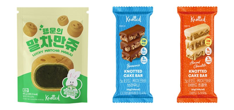 [서울=뉴시스] BGF리테일이 운영하는 편의점 CU는 병오년(丙午年·붉은 말의 해)을 맞아 노티드(Knotted)와 디저트 3종을 출시한다고 7일 밝혔다. 행운과 건강을 콘셉트로 만든 제품은 ▲노티드 행운의 말차 만쥬(3300원) ▲노티드 브라우니 케이크바(2200원) ▲노티드 아몬드 케이크바(2200원) 등 3종으로 구성된다. 사진은 노티드 디저트 3종 이미지. (사진=BGF리테일 제공) 2026.01.07. photo@newsis.com