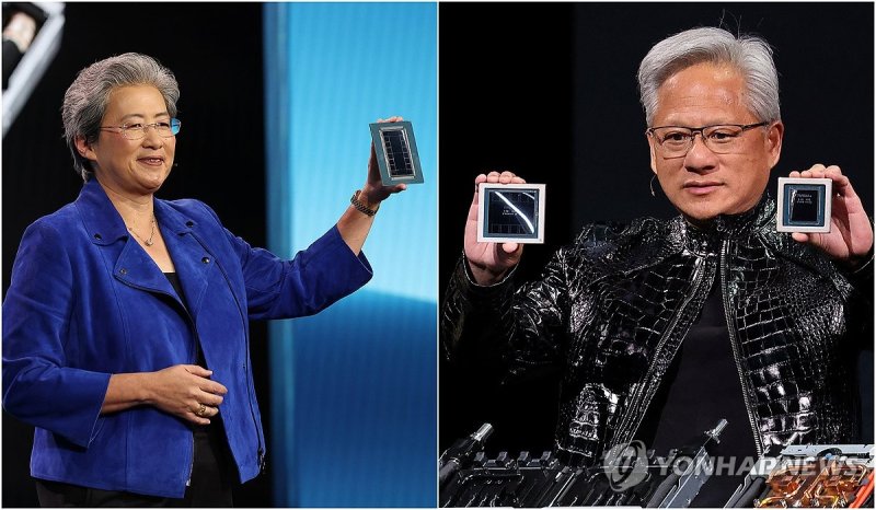 AI 반도체 공개한 엔비디아와 AMD (출처=연합뉴스)