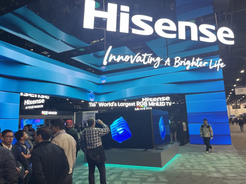 중국기업 하이센스가 CES 2026이 열린 라스베이거스 컨벤션 센터(LVCC) 센트럴홀에 마련한 부스 모습. 2026.1.7/뉴스1 ⓒ News1 원태성 기자