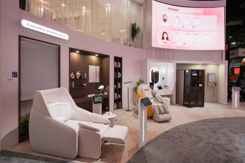 세라젬 CES 2026 전시 부스. 청장년층의 일상속 건강관리와 회복을 돕는 활력 공간(세라젬 제공)