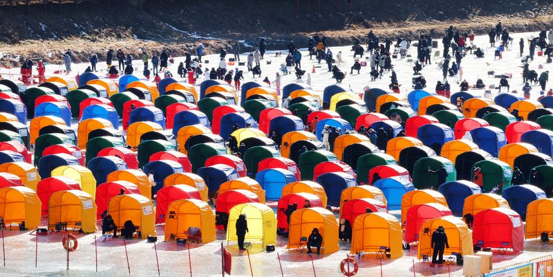 2인용 텐트 250동을 운영하는 텐트낚시터