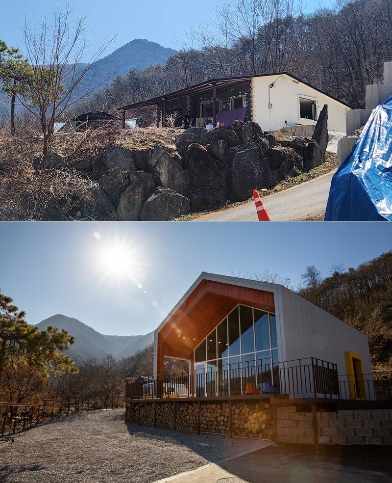 빈집 당시 모습(위)과 탈바꿈 뒤 모습(아래) (출처=연합뉴스)