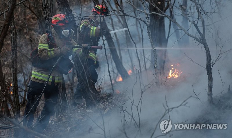 잔불 진화 총력 (출처=연합뉴스)