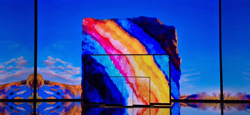 삼성디스플레이가 CES 2026에서 선보인 유기발광다이오드(OLED)기술. 스마트폰, 노트북, 모니터, TV 등 어떤 기기를 이용하든 일관된 화질과 색감으로 콘텐츠를 즐길 수 있음을 보여준다. 사진=조은효 기자