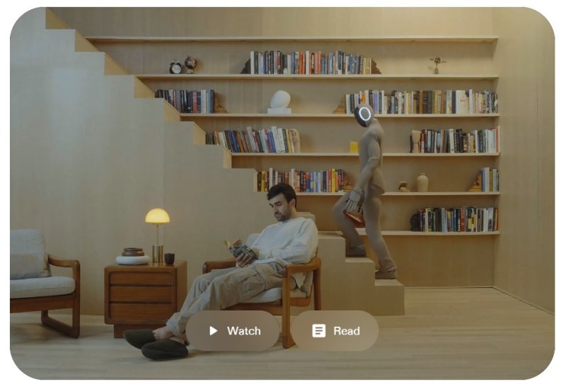 가정용 휴머노이드 로봇 네오(NEO). 1X 테크놀로지 홈페이지 갈무리