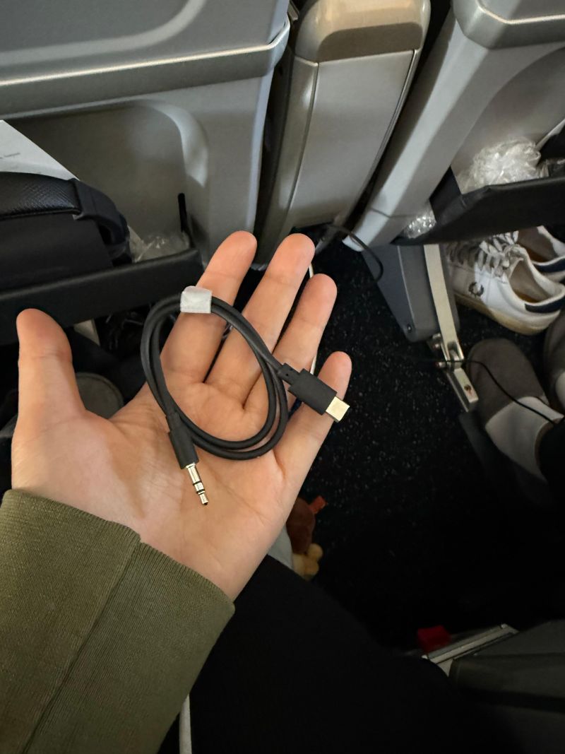 LG전자 무선 이어폰인 '엑스붐 버즈 플러스'에 동봉된 전용의 케이블. 사진=임수빈 기자