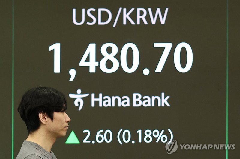 원/달러 환율 2.3원 오른 1,480.4원(개장) (출처=연합뉴스)