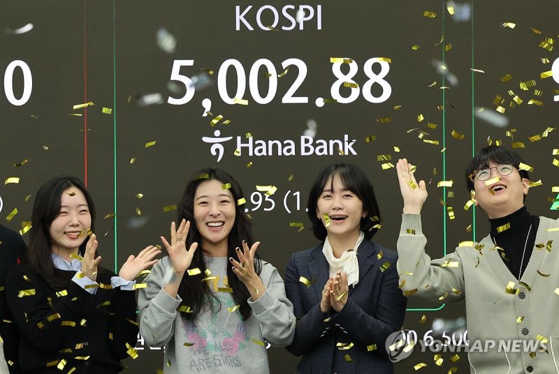 코스피, 장중 사상 첫 5,000선 돌파 (출처=연합뉴스)