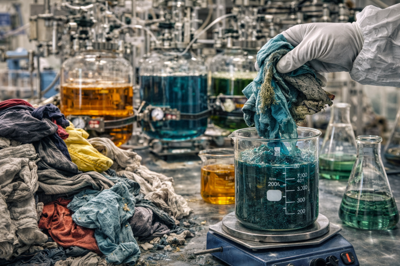 의류의 화학적 재활용을 형상화한 생성형 이미지. 챗GPT