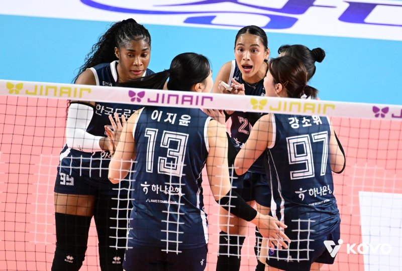 파이팅 외치는 한국도로공사 선수들 (출처=연합뉴스)