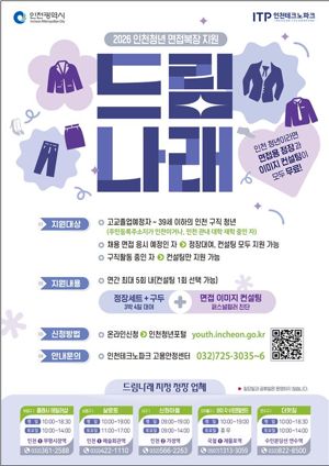 인천시는 인천 청년들의 구직 비용 부담을 완화하고 실질적인 취업 준비를 지원하기 위해 ‘드림나래(인천청년 면접복장 지원)’ 사업을 확대 추진한다. 인천시 제공.