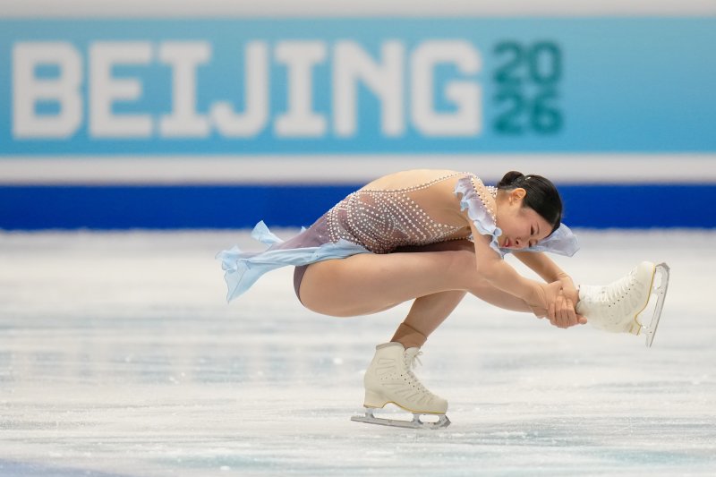 [베이징=AP/뉴시스] 이해인이 22일(현지 시간) 중국 베이징에서 열린 2026 국제빙상경기연맹(ISU) 피겨 스케이팅 사대륙선수권대회 여자 싱글 쇼트프로그램 연기를 펼치고 있다. 이해인은 기술점수(TES) 34.38점, 예술점수(PCS) 32.68점으로 합계 67.06점을 받아 시즌 최고 점수로 6위를 기록했다. 2026.01.23.