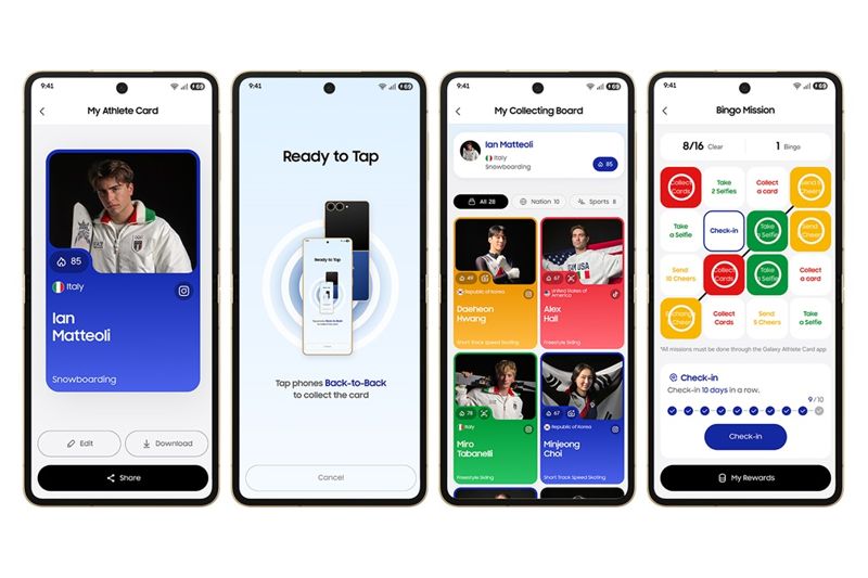 갤럭시 선수 카드 앱 이미지. 삼성전자 제공