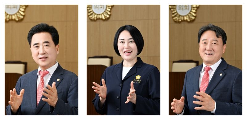 울주군의회 (왼쪽에서부터)김영철 의원, 노미경 의원, 정우식 의원. 울주군의회 제공