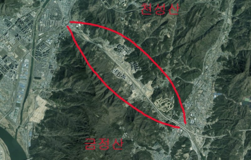 신도시 개발로 단절 위기인 낙동정맥 (출처=연합뉴스)