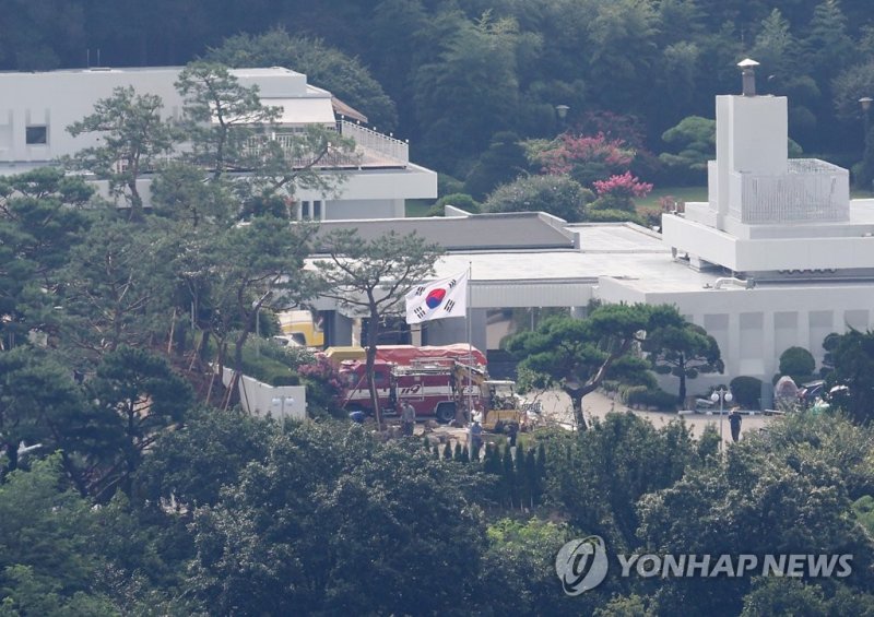 지난 2022년 8월 막바지 공사가 진행되던 한남동 대통령 관저 (출처=연합뉴스)