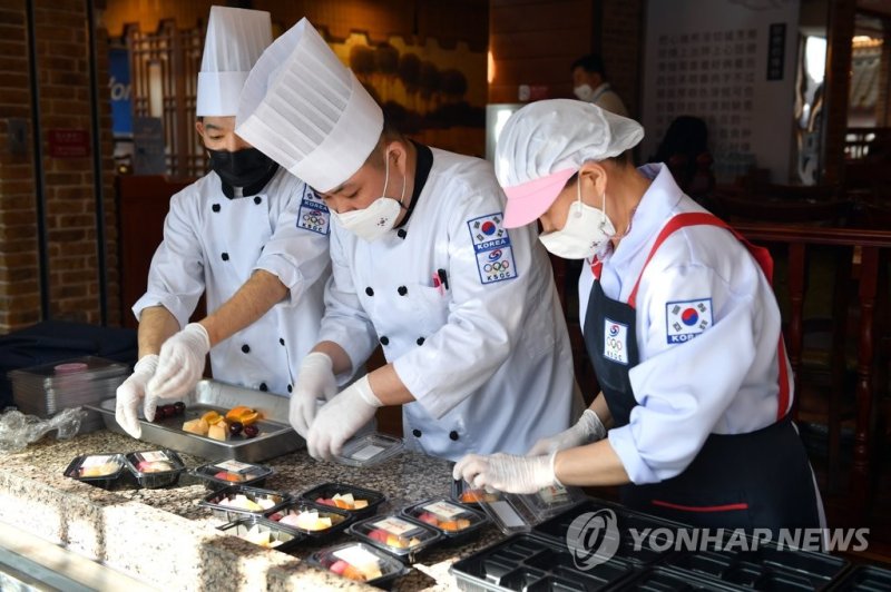 2022년 베이징 동계 올림픽 급식 지원센터 모습.연합뉴스