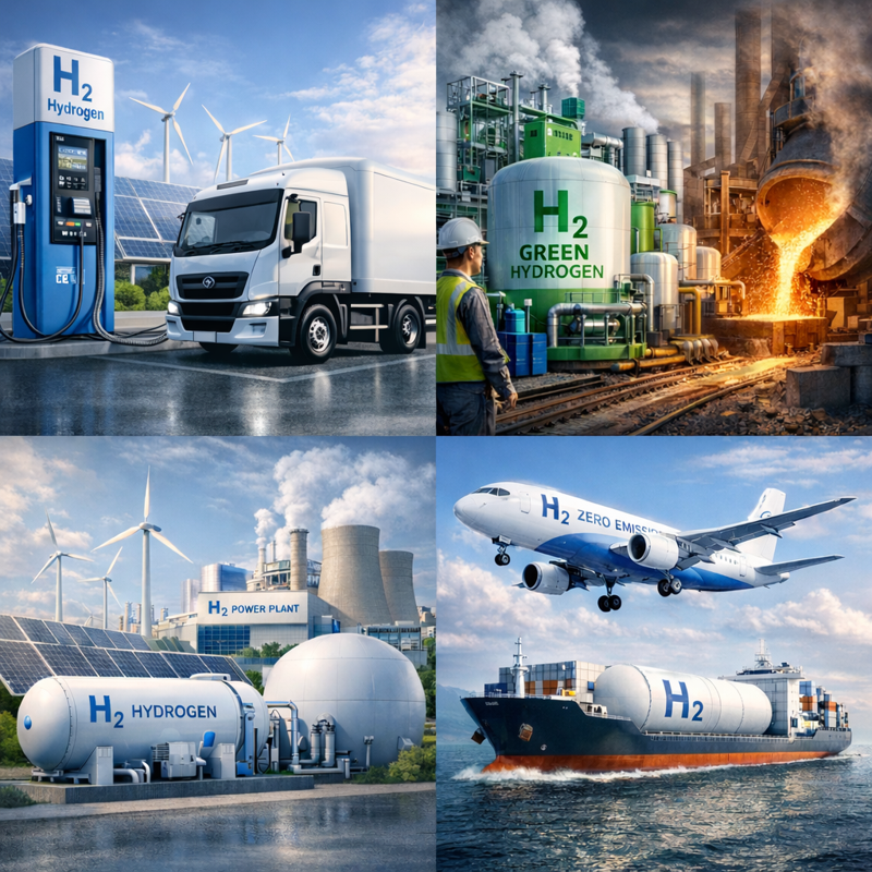 수소 경제의 미래에 대한 생성형 이미지. 챗GPT