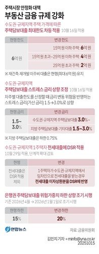 [그래픽] 10·15대책 부동산 금융 규제 강화 주요 내용 (출처=연합뉴스)