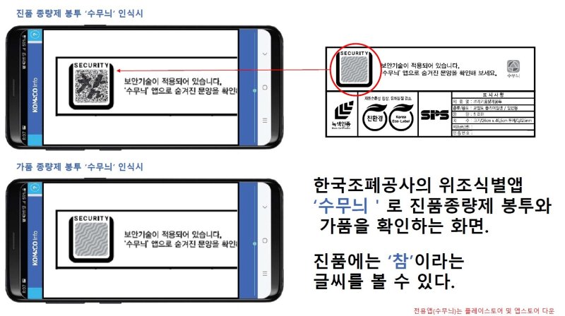 수무늬 앱 인식(한국조폐공사 제공.재판매 및 DB금지)/뉴스1