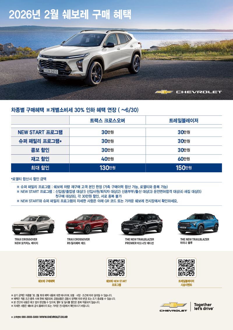 2월 특별 구매 프로모션. 쉐보레 제공.