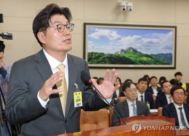 의원 질의에 답하는 정종철 CFS 대표 (출처=연합뉴스)