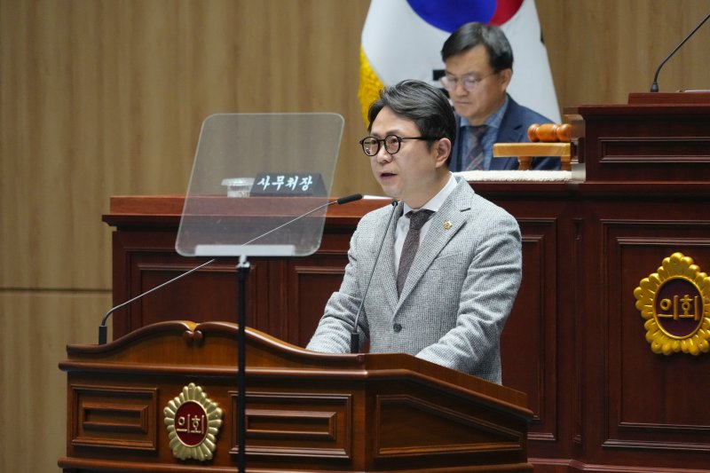 2일 광주시의회 제341회 임시회에서 5분 자유발언을 하고 있는 박수기 광주시의원,(광주시의회 제공. 재배포 및 DB 금지)