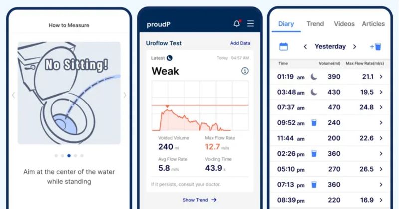 'proudP 앱' 사용 화면. 분당서울대학교병원 제공