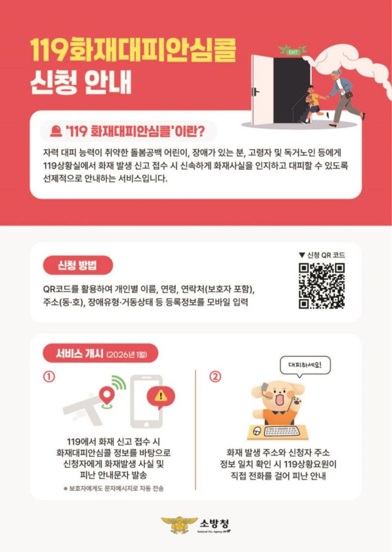화재대피안심콜 신청 안내. (사진=남양주소방서 제공) photo@newsis.com *재판매 및 DB 금지