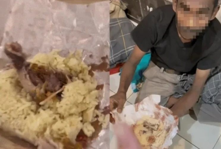 노숙인에 음식물 쓰레기 주고 반응 촬영한 20대 남성의 만행