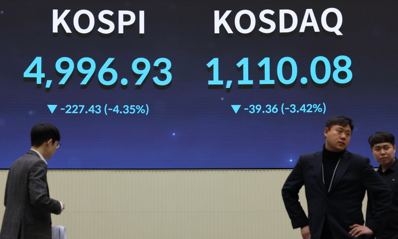 2일 서울 여의도 한국거래소 홍보관에 코스피 및 코스닥 지수가 표시되고 있다. /사진=연합뉴스