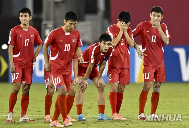 지난해 U-17 월드컵 출전한 북한 대표팀 선수들 (출처=연합뉴스)