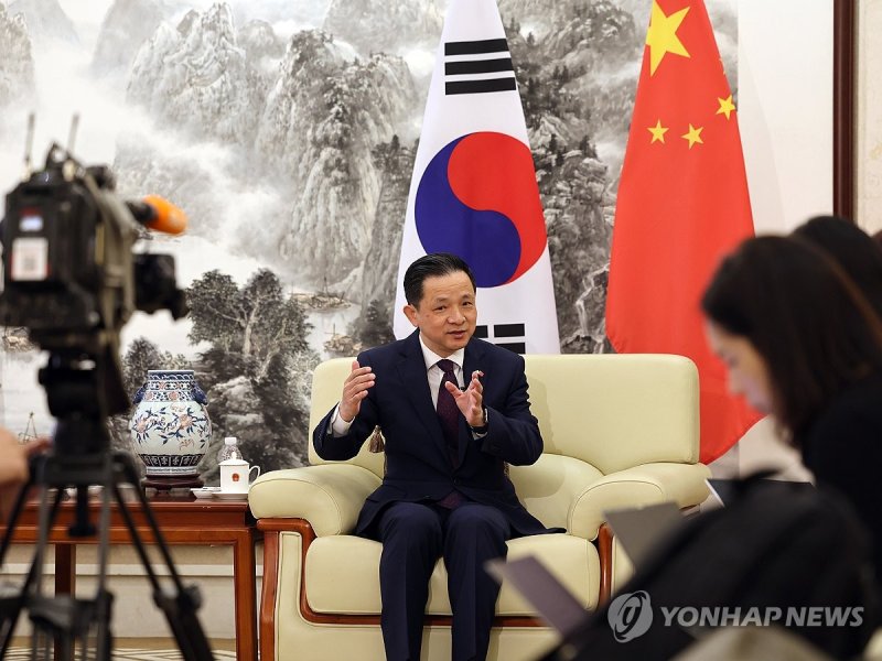 다이빙 주한중국대사, 연합뉴스와 인터뷰 (출처=연합뉴스)